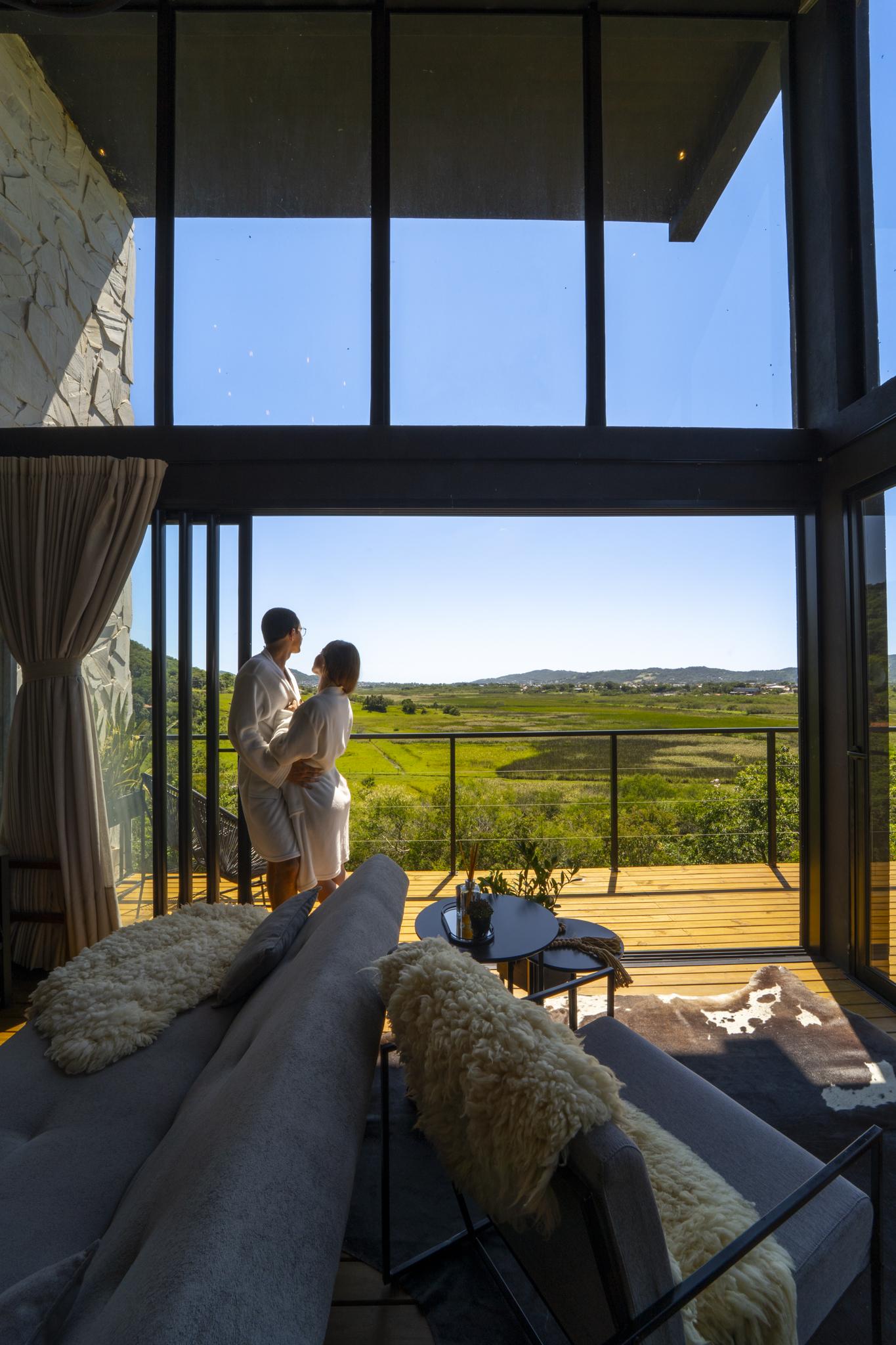 Pôr do sol na Cabana Alua